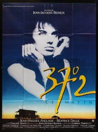 7k293 BETTY BLUE French 1p '86 Jean-Jacques Beineix, close up of pensive Beatrice Dalle in sky!
