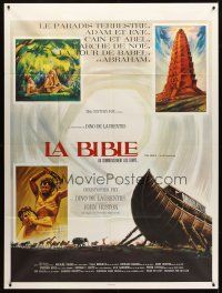 7k296 BIBLE French 1p '67 John Huston's La Bibbia, cool different art by Boris Grinsson!