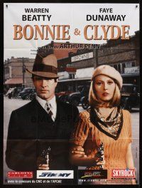 7k308 BONNIE & CLYDE French 1p R00 different close up of Warren Beatty & Faye Dunaway!