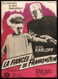 7k313 BRIDE OF FRANKENSTEIN French 1p R64 Boris Karloff as the monster with Elsa Lanchester!