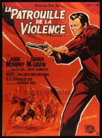 7k315 BULLET FOR A BADMAN French 1p '64 different art of Audie Murphy by Guy Gerard Noel!