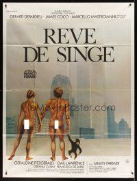 7k320 BYE BYE MONKEY French 1p '78 art of naked Gerard Depardieu with naked girl & King Kong Jr