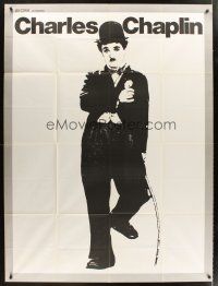 7k329 CHARLIE CHAPLIN French 1p '80s full-length portrait of the great comedian!