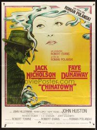 7k332 CHINATOWN French 1p R70s art of Jack Nicholson & Faye Dunaway by Jim Pearsall, Polanski!