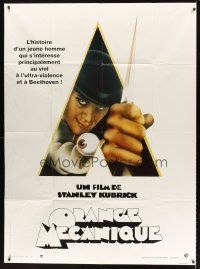 7k340 CLOCKWORK ORANGE French 1p R90s Stanley Kubrick classic, Castle art of Malcolm McDowell!