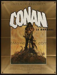 7k343 CONAN THE BARBARIAN French 1p '82 classic Frank Frazetta art from his paperback book cover!