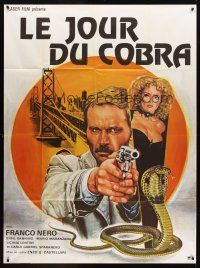 7k354 DAY OF THE COBRA French 1p '80 Franco Nero, Sybil Danning, different art by N.G. Levilloin!