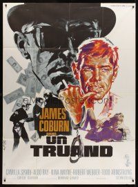 7k355 DEAD HEAT ON A MERRY-GO-ROUND French 1p '66 different art of James Coburn by Michel Landi!