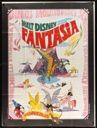 7k401 FANTASIA French 1p R70s great image of Mickey Mouse & others, Disney musical cartoon classic!