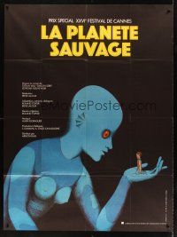 7k404 FANTASTIC PLANET French 1p '73 wacky sci-fi cartoon, Cannes winner, cool artwork!