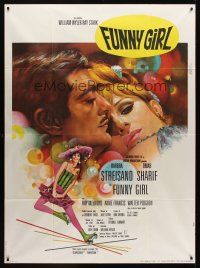 7k421 FUNNY GIRL French 1p '69 Barbra Streisand, Omar Sharif, best art by Jean Mascii!