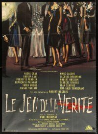 7k424 GAME OF TRUTH French 1p '61 Robert Hossein's Le jeu de la verite, cool crime art!