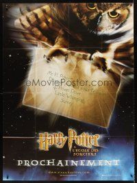 7k451 HARRY POTTER & THE PHILOSOPHER'S STONE French 1p '01 cool different image of owl!