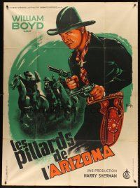7k454 FORTY THIEVES French 1p '47 different art of William Boyd as Hopalong Cassidy by Delfo!