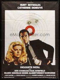 7k470 HUSTLE French 1p '76 Robert Aldrich, Burt Reynolds & sexy Catherine Deneuve by target!