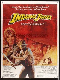 7k476 INDIANA JONES & THE TEMPLE OF DOOM French 1p '84 completely different art by Michel Jouin!