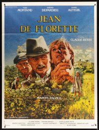7k480 JEAN DE FLORETTE French 1p '86 Claude Berri, art of Montand & Depardieu by Michel Jouin!
