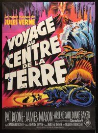 7k483 JOURNEY TO THE CENTER OF THE EARTH French 1p R60s Jules Verne, different Grinsson art!