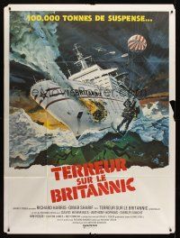 7k484 JUGGERNAUT French 1p '74 Richard Harris, art of ocean liner under attack by Bob McCall!