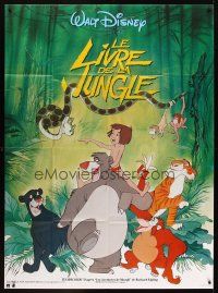 7k486 JUNGLE BOOK French 1p R80s Walt Disney cartoon classic, great image of Mowgli & friends!