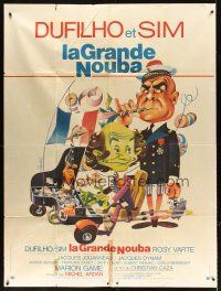7k498 LA GRANDE NOUBA French 1p '74 wacky art of captain without pants by Clement Hurel!