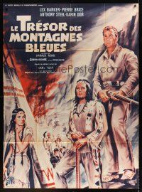 7k508 LAST OF THE RENEGADES French 1p '66 Rau art of Barker as Old Shatterhand & Brice as Winnetou!