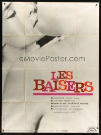 7k518 LES BAISERS French 1p '64 super close up of naked lovers kissing!