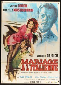 7k543 MARRIAGE ITALIAN STYLE French 1p '64 de Sica's Matrimonio all'Italiana, Loren, Mastroianni
