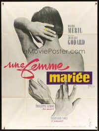 7k545 MARRIED WOMAN French 1p '65 Jean-Luc Godard's Une femme mariee, controversial sex triangle!