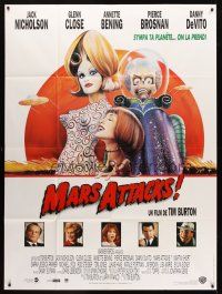 7k546 MARS ATTACKS! French 1p '96 directed by Tim Burton, wacky art of Sarah Jessica Parker!