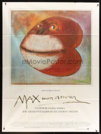7k548 MAX MON AMOUR French 1p '86 best different chimpanzee artwork by Andri Francois!