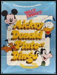 7k551 MICKEY DONALD PLUTO ET EN DINGO EN VACANCES French 1p '80 with Goofy & Donald Duck too!
