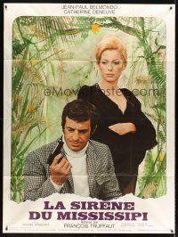 7k557 MISSISSIPPI MERMAID style B French 1p '70 Francois Truffaut, Belmondo & Catherine Deneuve
