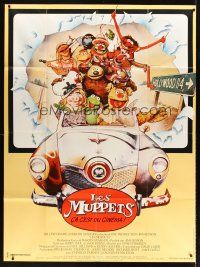 7k563 MUPPETS GO HOLLYWOOD French 1p '79 Jim Henson, great artwork of The Muppets in car!