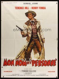 7k566 MY NAME IS NOBODY French 1p '74 Il Mio nome e Nessuno, cool different art of Henry Fonda!