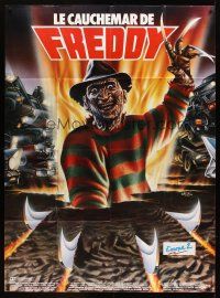 7k578 NIGHTMARE ON ELM STREET 4 French 1p '89 different art of Englund as Freddy Krueger by Melki!