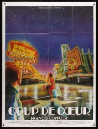 7k589 ONE FROM THE HEART French 1p '82 Coppola, different art of Las Vegas by Andre Bertrand!