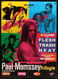 7k600 PAUL MORRISSEY TRILOGY French 1p '02 Joe Dallesandro in Andy Warhol's Flesh, Trash, and Heat!