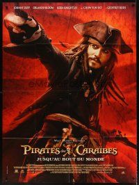 7k609 PIRATES OF THE CARIBBEAN: AT WORLD'S END French 1p '07 Johnny Depp as Captain Jack Sparrow!