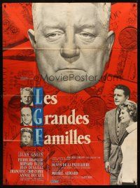 7k615 POSSESSORS style B French 1p '58 Les Grandes Familles, art of Jean Gabin by Rene Ferracci!