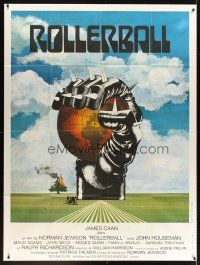 7k636 ROLLERBALL French 1p '75 cool completely different artwork by Jouineau Bourduge!
