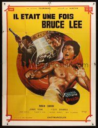 7k650 SHADOW OF THE DRAGON French 1p '73 great art of Bruce Lee-like hero by Constantine Belinsky!