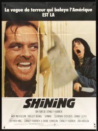 7k652 SHINING French 1p '80 Stephen King & Stanley Kubrick horror masterpiece, crazy Jack Nicholson!