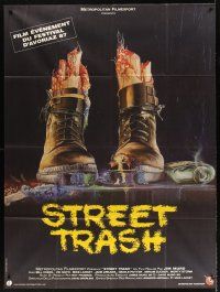 7k679 STREET TRASH French 1p '87 completely different gruesome artwork of severed feet in boots!