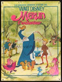 7k683 SWORD IN THE STONE French 1p R70s Disney's cartoon story of young King Arthur & Wizard Merlin!