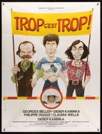 7k698 TOO MUCH IS TOO MUCH French 1p '75 great cartoon artwork of top stars by Morelloishe!