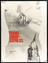 7k703 TRANS-EUROP-EXPRESS French 1p '68 Jean-Louis Trintignant, Marie-France Pisier, cool image!