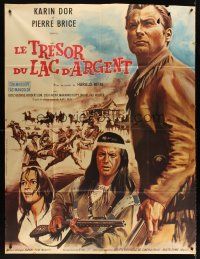 7k704 TREASURE OF SILVER LAKE French 1p '65 art of Lex Barker as Old Shatterhand, Brice as Winnetou