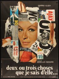 7k713 TWO OR THREE THINGS I KNOW ABOUT HER French 1p '67 Jean-Luc Godard, Marina Vlady, collage!