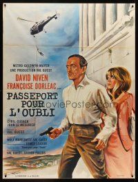 7k727 WHERE THE SPIES ARE French 1p '66 art of English secret agent David Niven by Charles Rau!